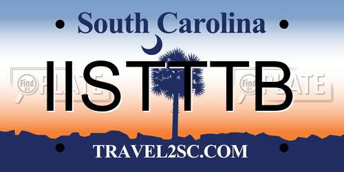 IISTTTB South Carolina License Plate
