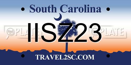 IISZ23 South Carolina License Plate