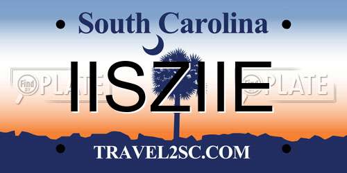IISZIIE South Carolina License Plate