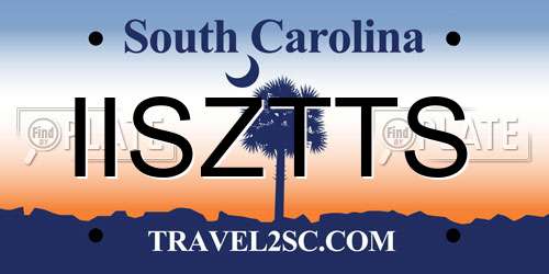 IISZTTS South Carolina License Plate
