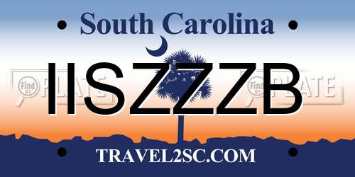 IISZZZB South Carolina License Plate