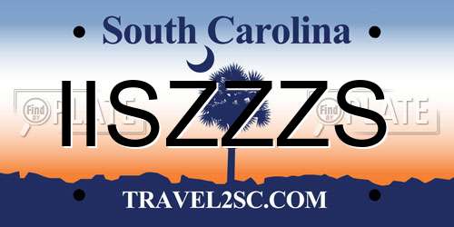 IISZZZS South Carolina License Plate