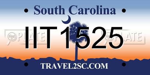IIT1525 South Carolina License Plate