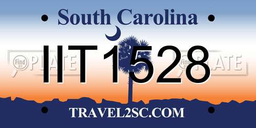 IIT1528 South Carolina License Plate
