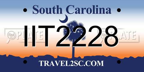 IIT2228 South Carolina License Plate