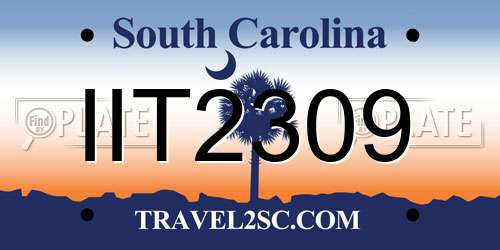IIT2309 South Carolina License Plate