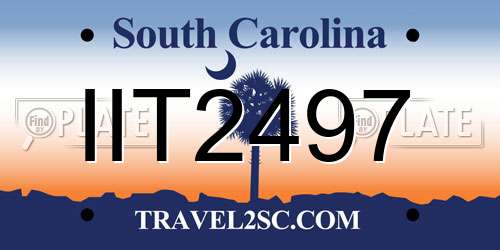 IIT2497 South Carolina License Plate