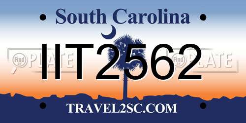 IIT2562 South Carolina License Plate