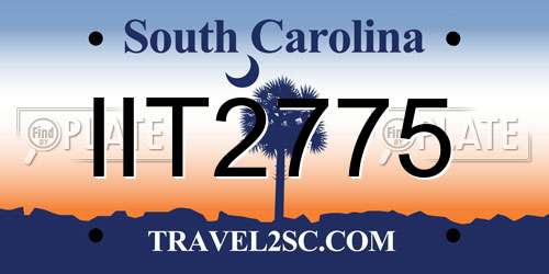 IIT2775 South Carolina License Plate