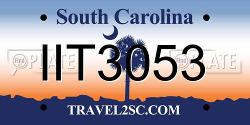 IIT3053 South Carolina License Plate