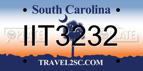 IIT3232 South Carolina License Plate