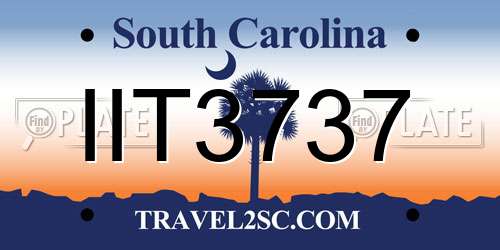 IIT3737 South Carolina License Plate