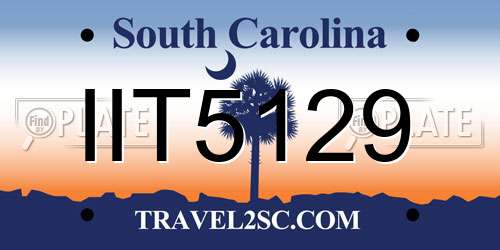 IIT5129 South Carolina License Plate