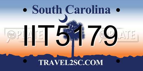 IIT5179 South Carolina License Plate