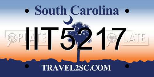 IIT5217 South Carolina License Plate