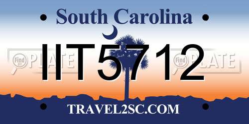 IIT5712 South Carolina License Plate