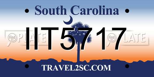 IIT5717 South Carolina License Plate