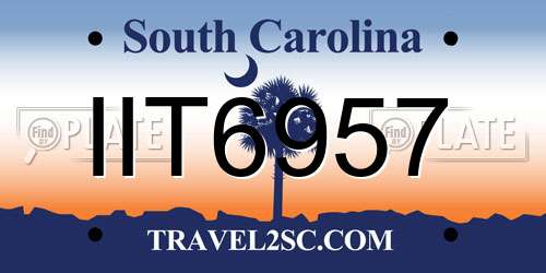 IIT6957 South Carolina License Plate