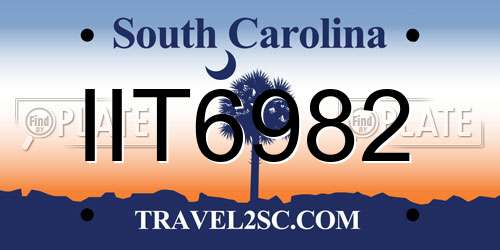 IIT6982 South Carolina License Plate