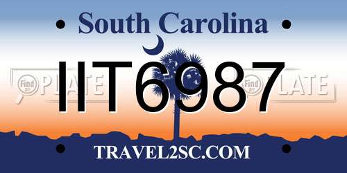 IIT6987 South Carolina License Plate