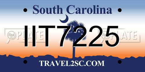 IIT7225 South Carolina License Plate