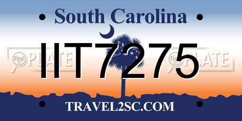 IIT7275 South Carolina License Plate