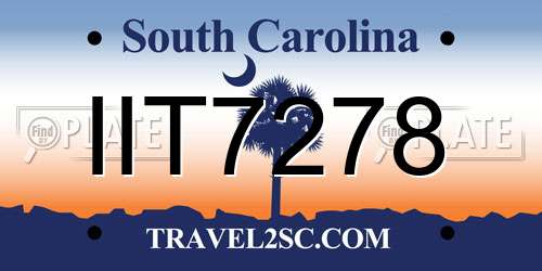 IIT7278 South Carolina License Plate
