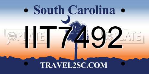 IIT7492 South Carolina License Plate