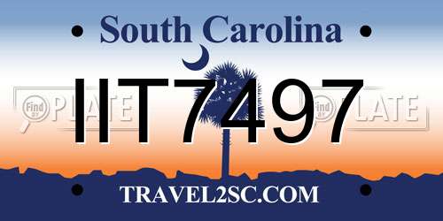 IIT7497 South Carolina License Plate