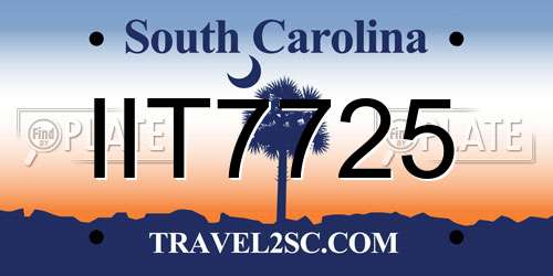 IIT7725 South Carolina License Plate