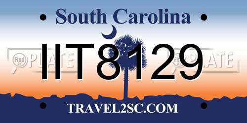 IIT8129 South Carolina License Plate