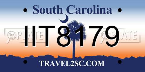 IIT8179 South Carolina License Plate