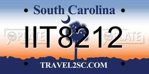 IIT8212 South Carolina License Plate