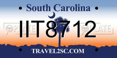 IIT8712 South Carolina License Plate