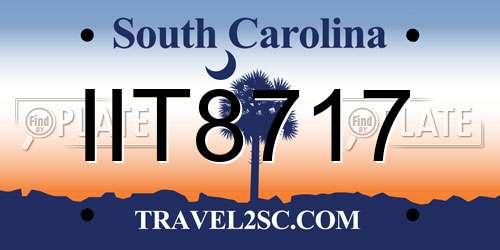 IIT8717 South Carolina License Plate
