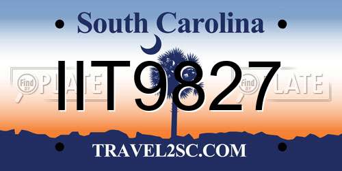 IIT9827 South Carolina License Plate