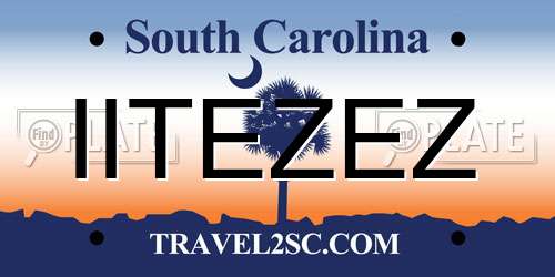 IITEZEZ South Carolina License Plate