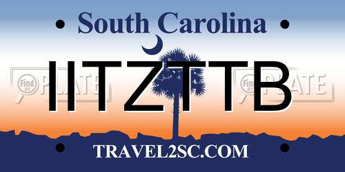 IITZTTB South Carolina License Plate