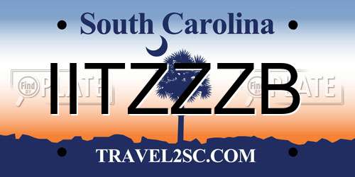 IITZZZB South Carolina License Plate