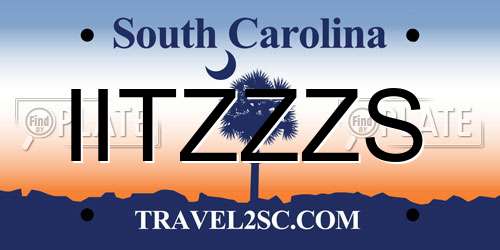 IITZZZS South Carolina License Plate