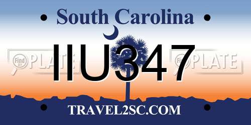IIU347 South Carolina License Plate