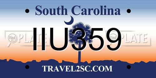 IIU359 South Carolina License Plate