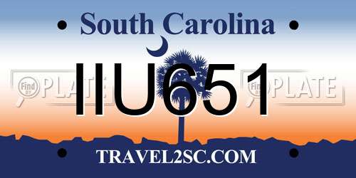 IIU651 South Carolina License Plate