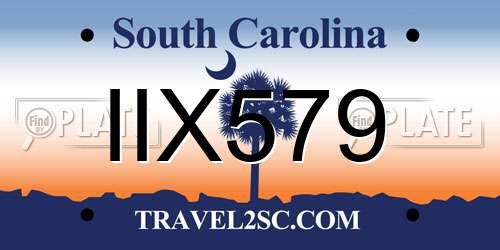 IIX579 South Carolina License Plate