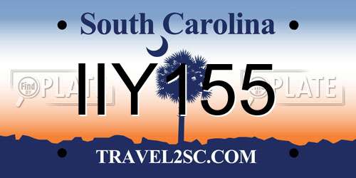 IIY155 South Carolina License Plate