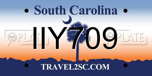 IIY709 South Carolina License Plate