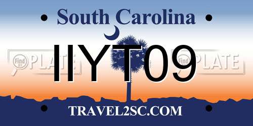 IIYT09 South Carolina License Plate