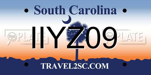 IIYZ09 South Carolina License Plate