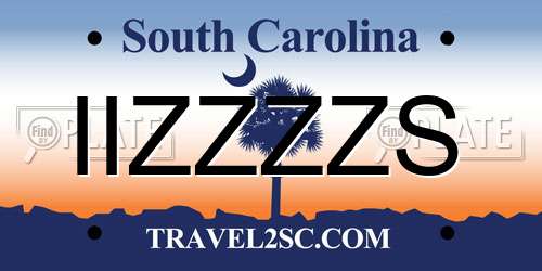 IIZZZZS South Carolina License Plate