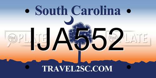 IJA552 South Carolina License Plate